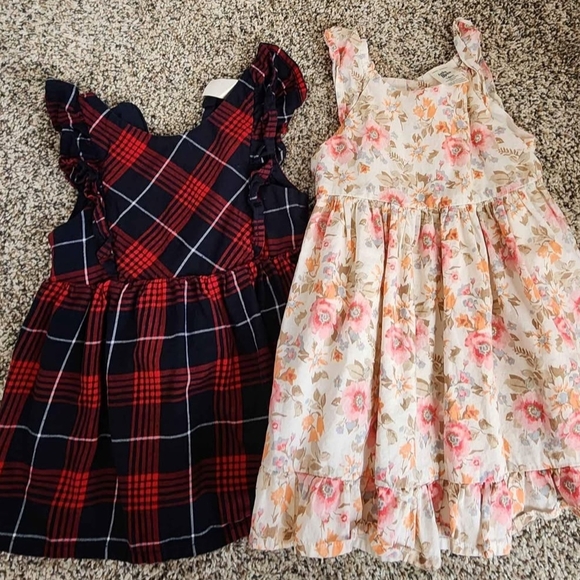 OshKosh B'gosh Other - Plaid and Floral Kids Dresses Set